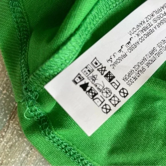 Zara Green Ruffled Cropped Tank Top Size L - Picture 4 of 9